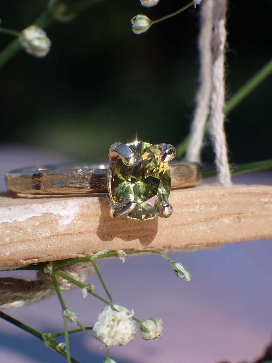 The Rachel | Gold Australian Sapphire Engagement Ring (OOAK & Ready to Ship)