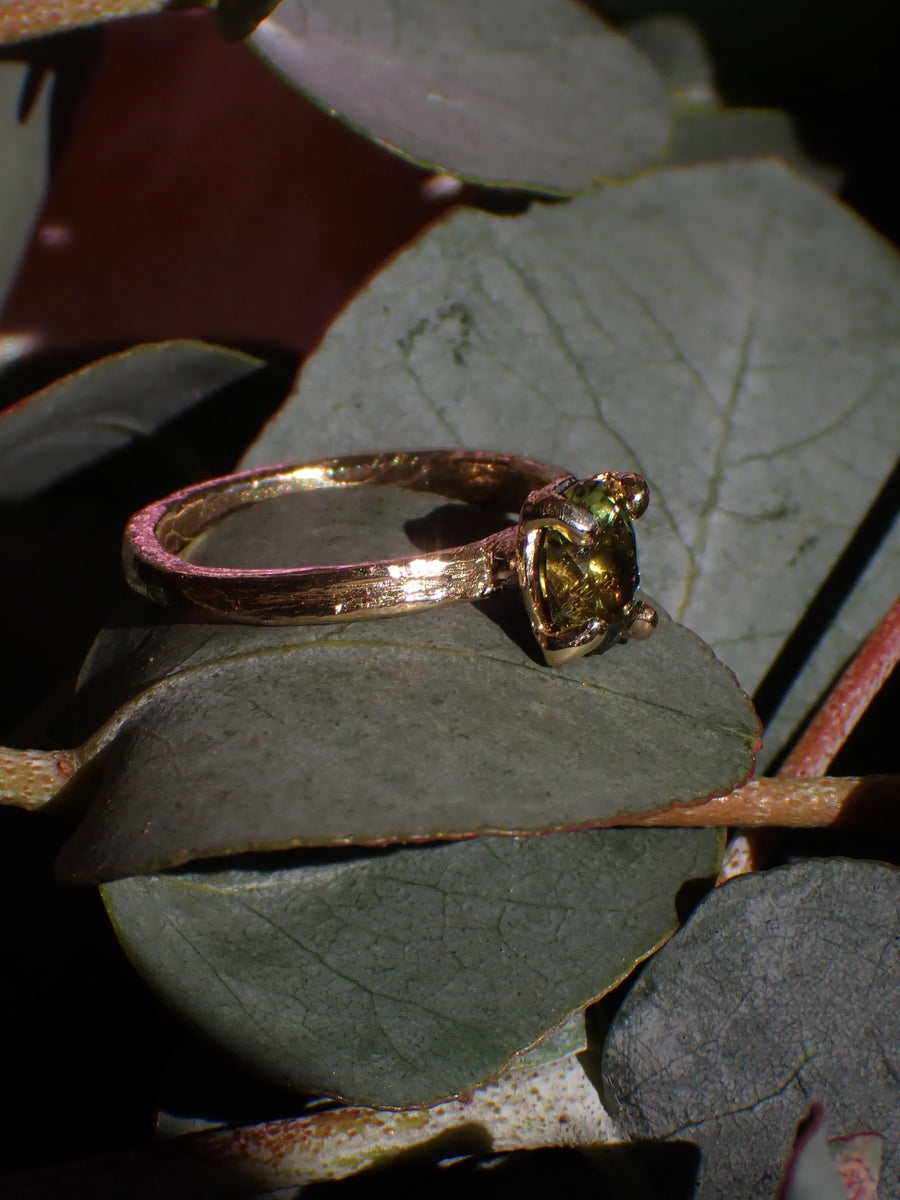 The Rachel | Gold Australian Sapphire Engagement Ring (OOAK & Ready to Ship)