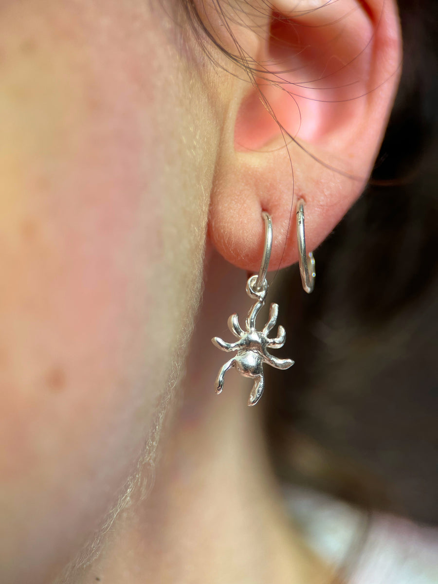 Spooky Season Hoops | Cobweb & Spider Earrings (Made to Order)
