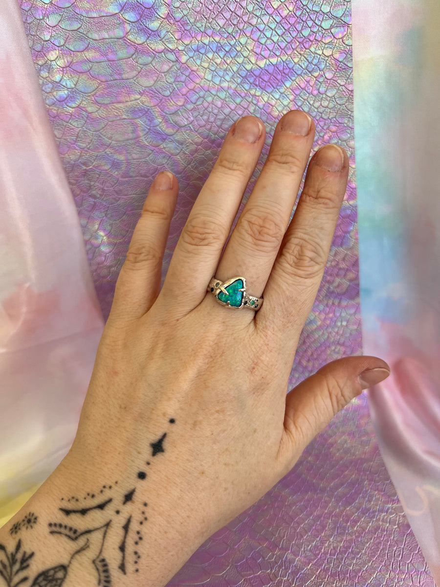 Neptune’s Jewels Ring | Opal Ring | Size T / 9.75 (OOAK & Ready to Ship)