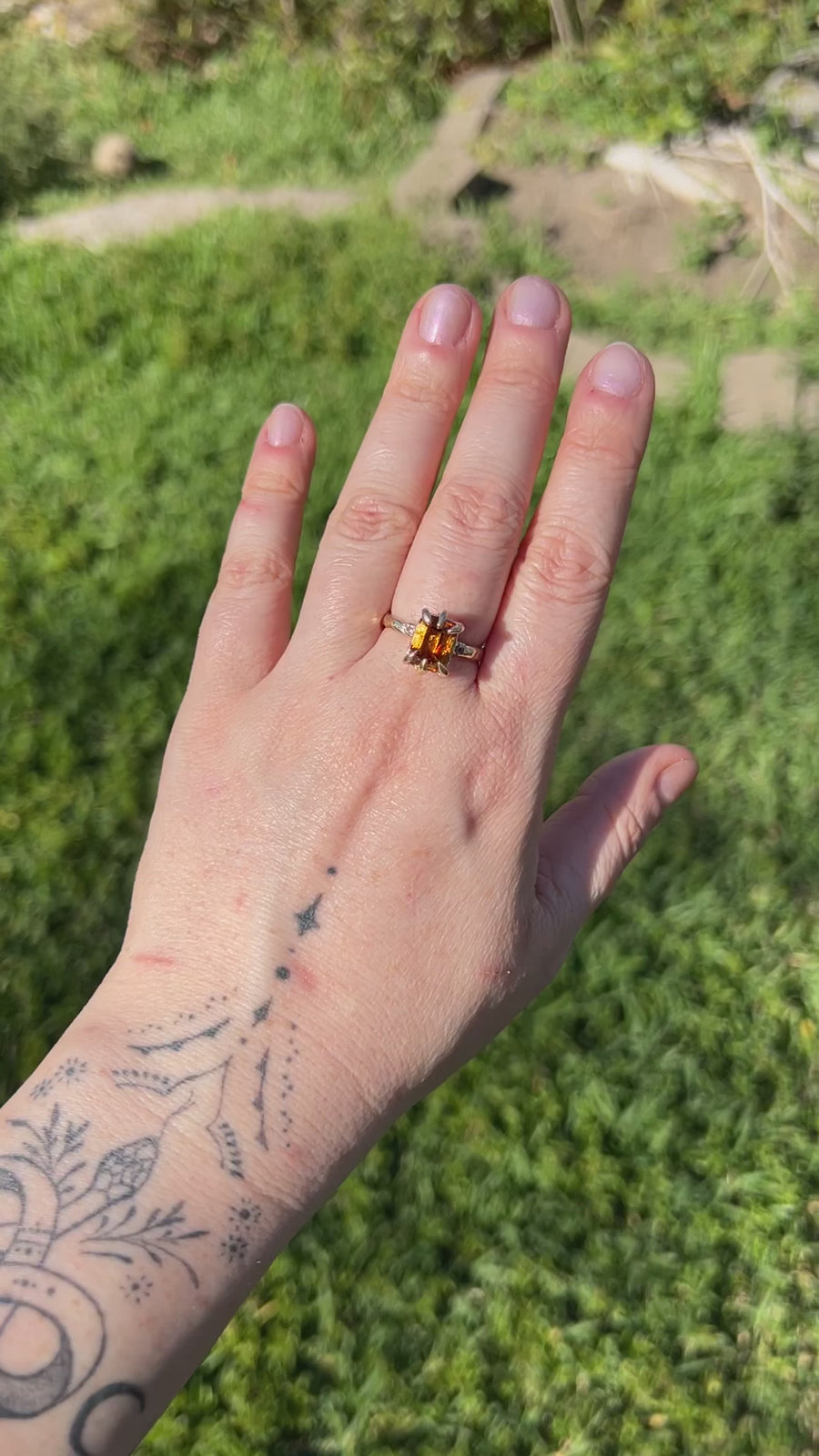 Molten Amber Band | Gold Citrine Ring | Size Q / 8.25 (OOAK & Ready to Ship)