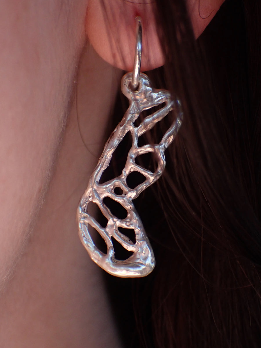 Monarch Hoops | Silver or Gold Intricate Butterfly Wing Earrings (Made to Order)