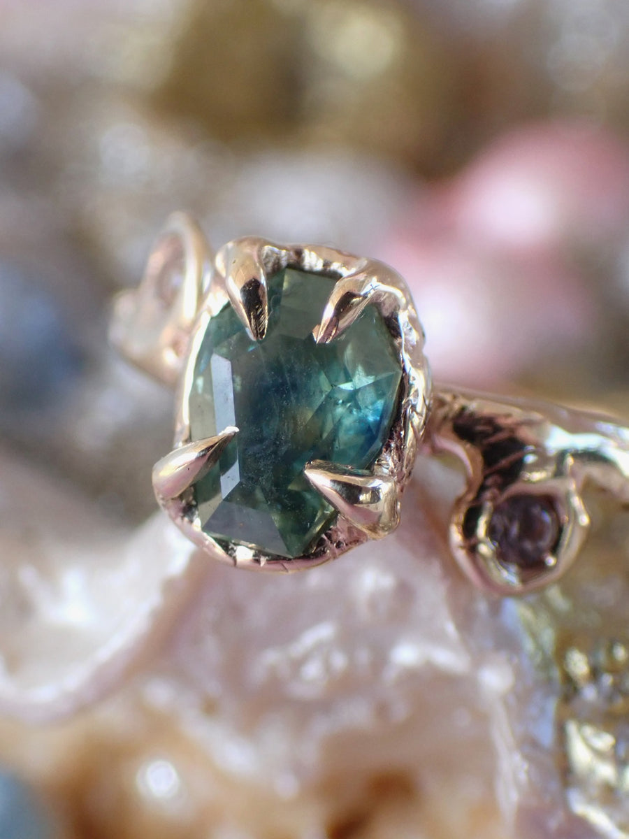 Rockpool Ring | Gold Parti Sapphire Ring | Size Q / 8.25 (OOAK & Ready to Ship)
