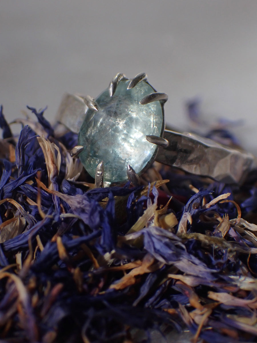 Icicle Band | Silver Aquamarine Ring | Size Q 1/2 / 8.5 (OOAK & Ready to Ship)