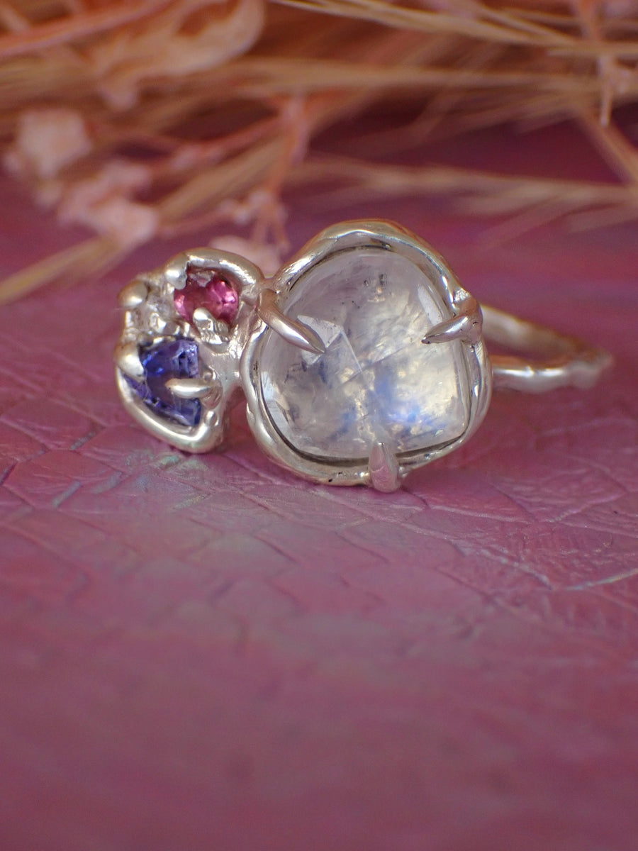 Mermaids Daydream Band | Moonstone Ring | Size P 1/2 / 8 (OOAK & Ready to Ship)