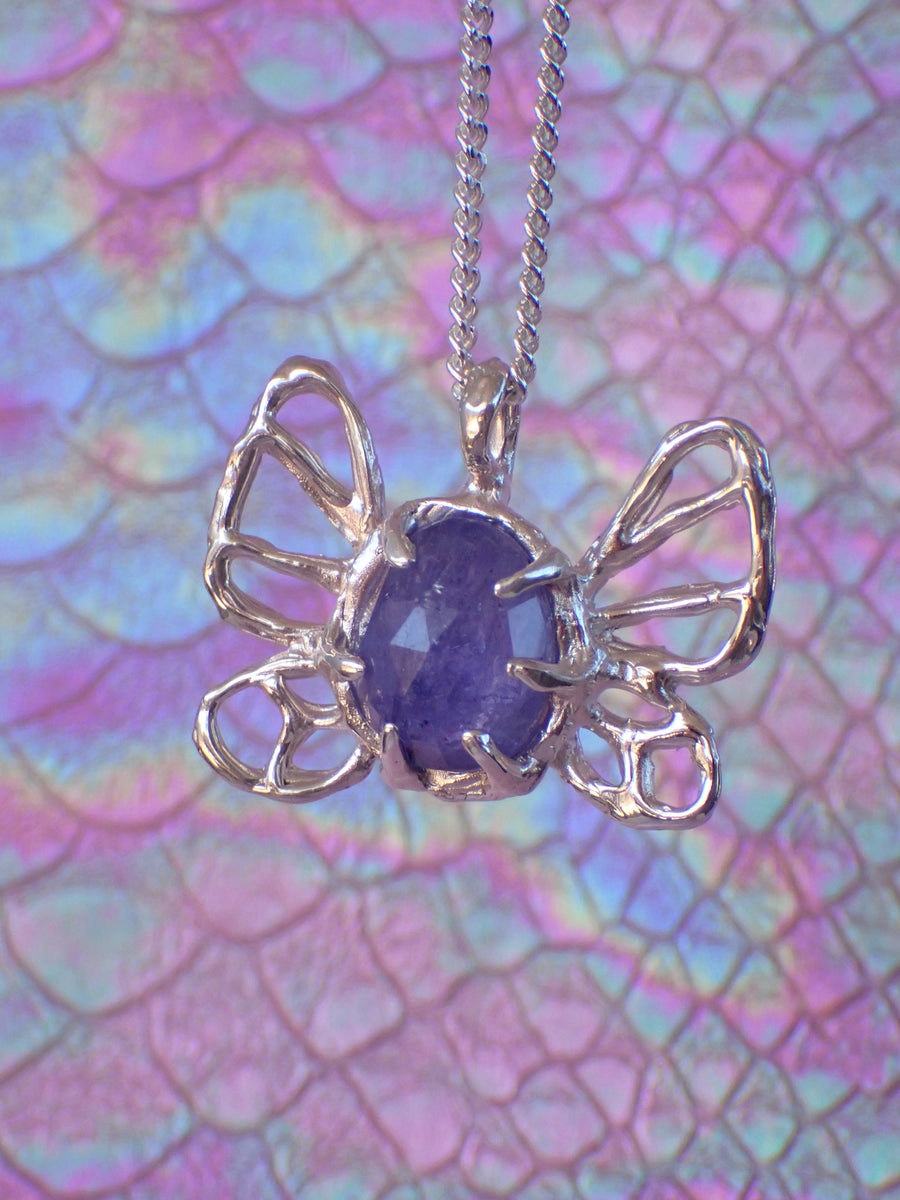 Ulysses Butterfly Pendant | Silver Tanzanite Necklace (OOAK & Ready to Ship)