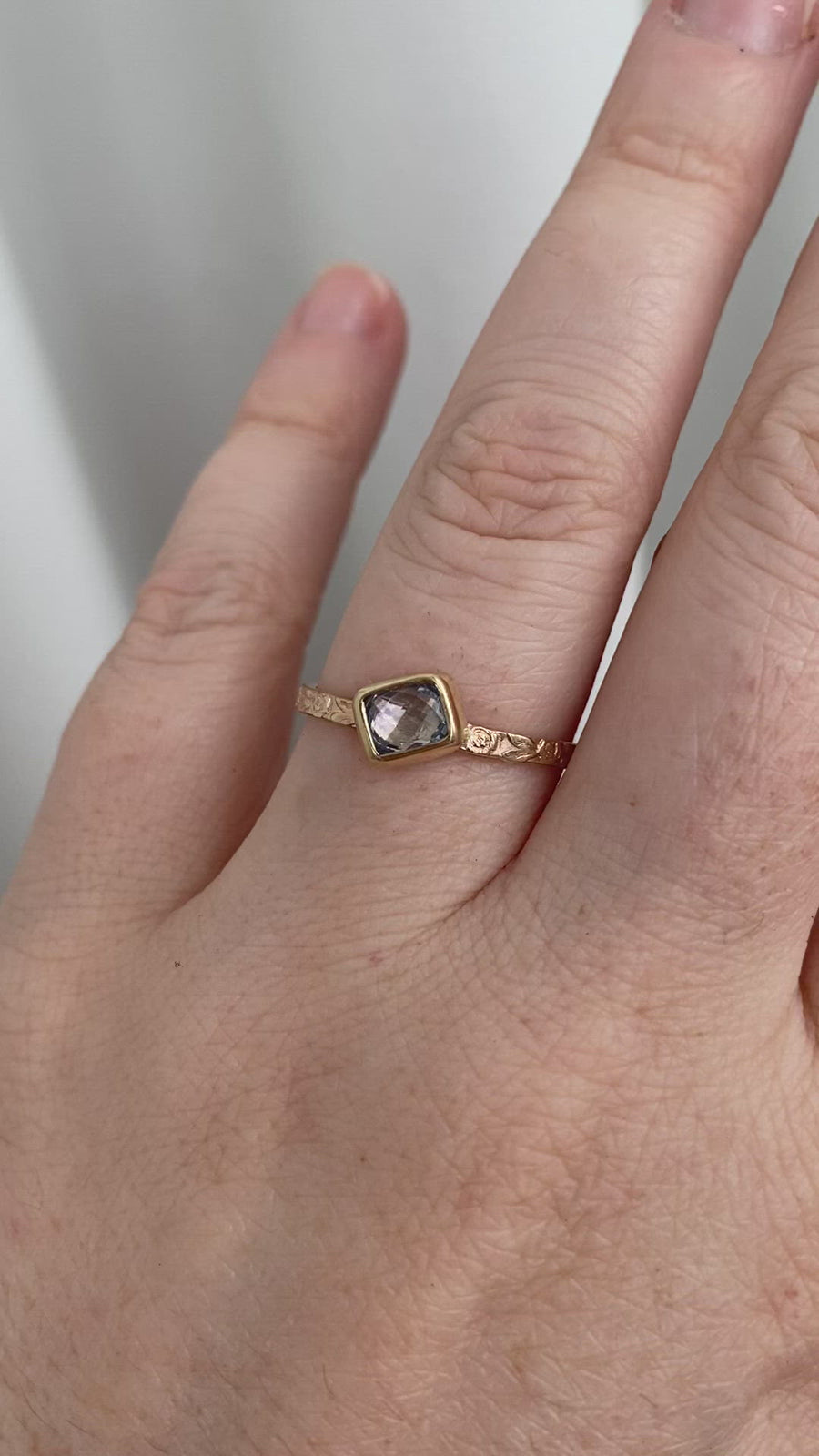 Love in Mist Engagement Ring | Yellow Gold Sapphire Ring (OOAK & Ready to Ship)
