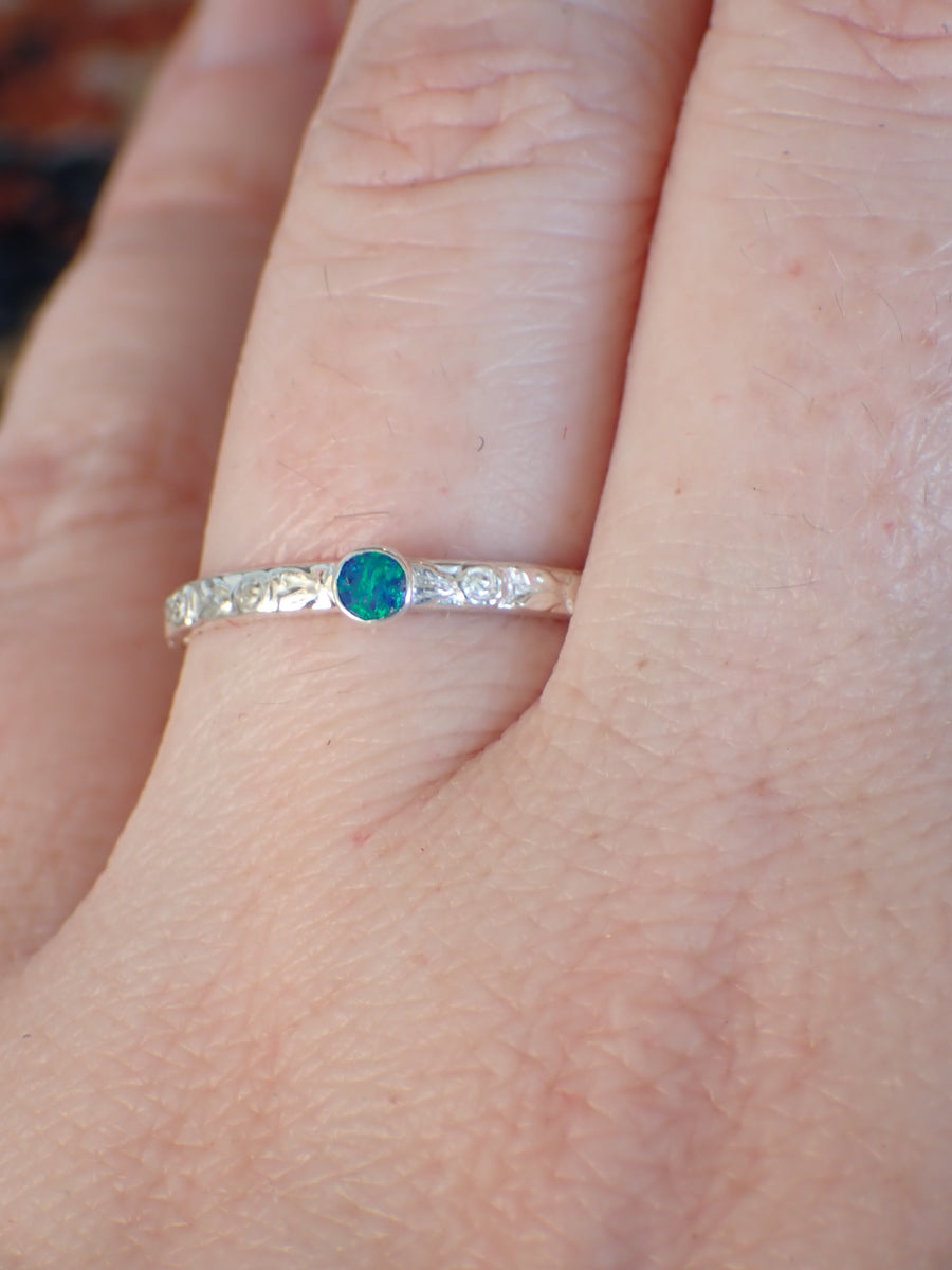 Roses by the Sea Band | Australian Opal Ring (Made to Order)