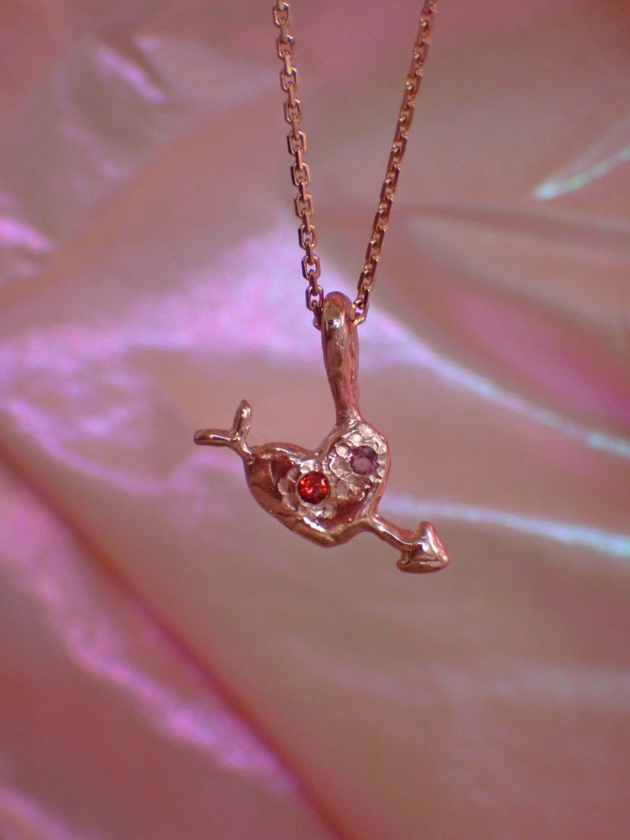 Cupids Bow Pendant | Gold or Silver Lovestruck Heart Necklace (Made to Order)