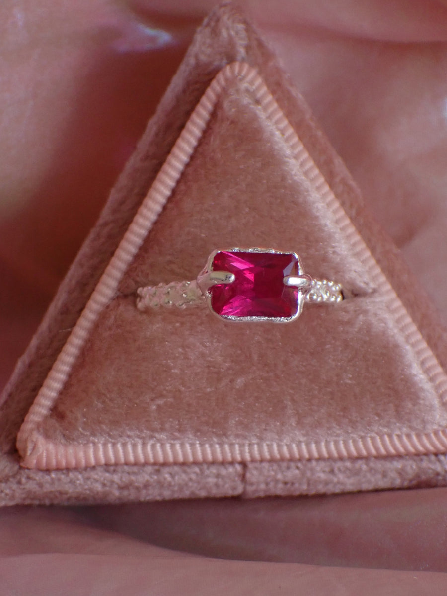 Anthurium Ring | Ruby Ring (Made to Order)