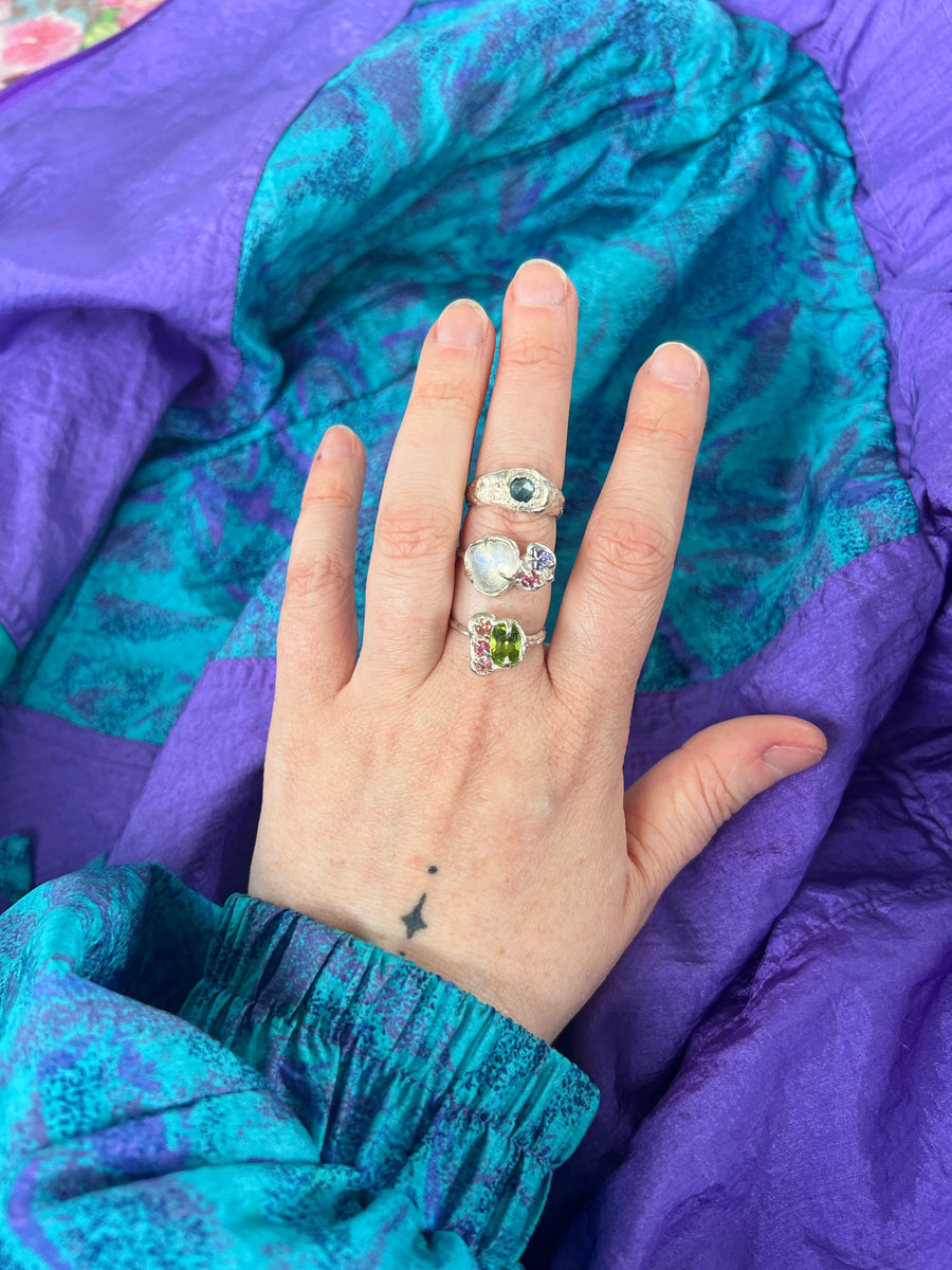 Mermaids Daydream Band | Moonstone Ring | Size P 1/2 / 8 (OOAK & Ready to Ship)