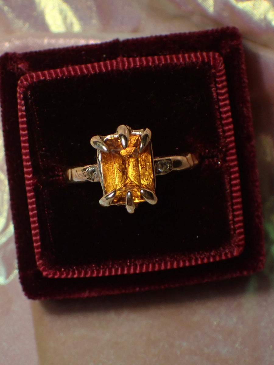 Molten Amber Band | Gold Citrine Ring | Size Q / 8.25 (OOAK & Ready to Ship)