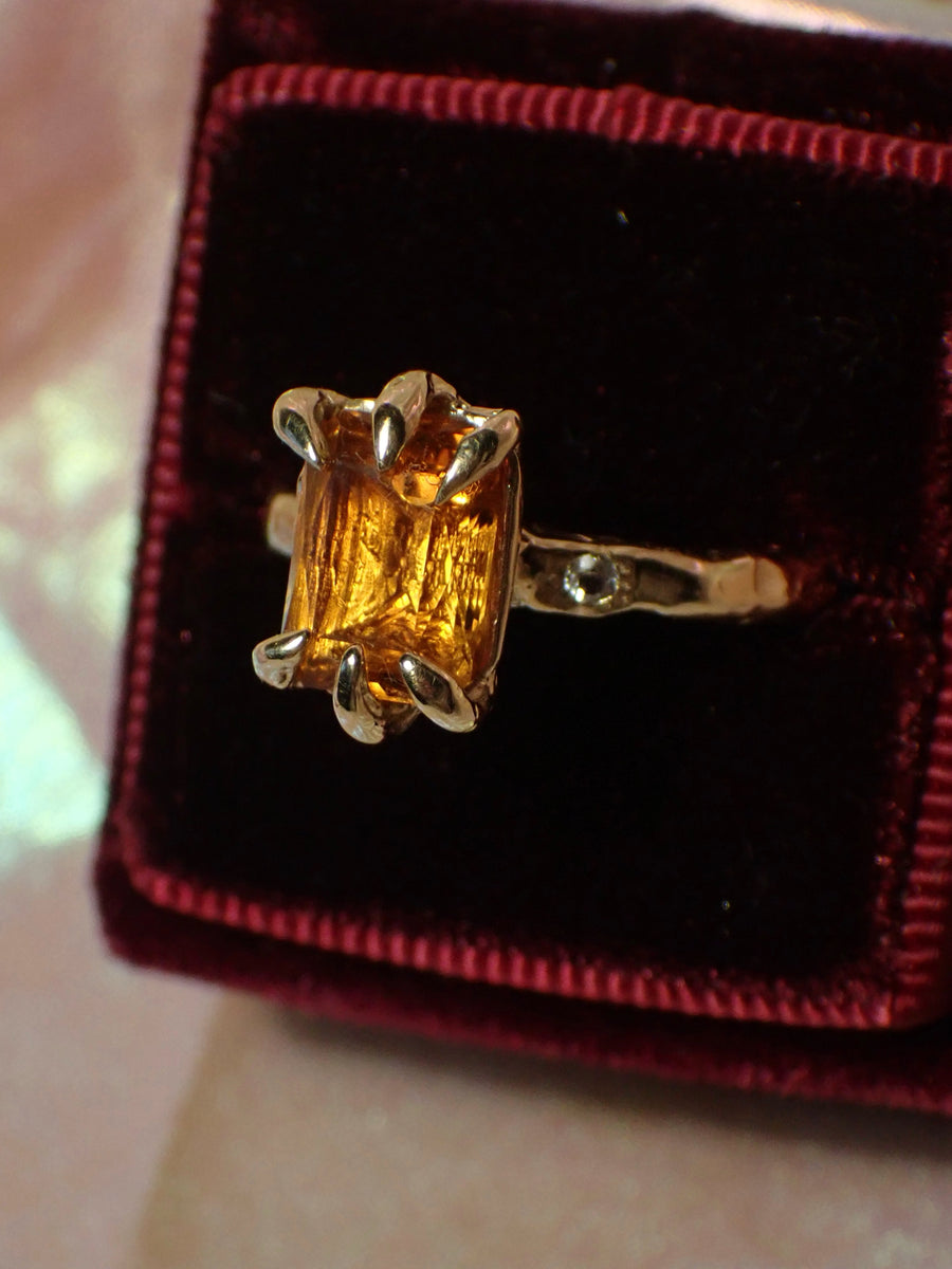 Molten Amber Band | Gold Citrine Ring | Size Q / 8.25 (OOAK & Ready to Ship)