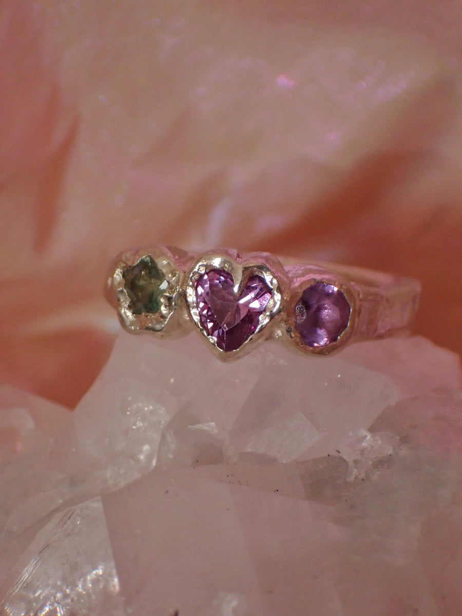 The Fig Ring | Silver Alexandrite + Sapphire Ring | Size 7 / N 1/2 (OOAK + Ready to Ship)
