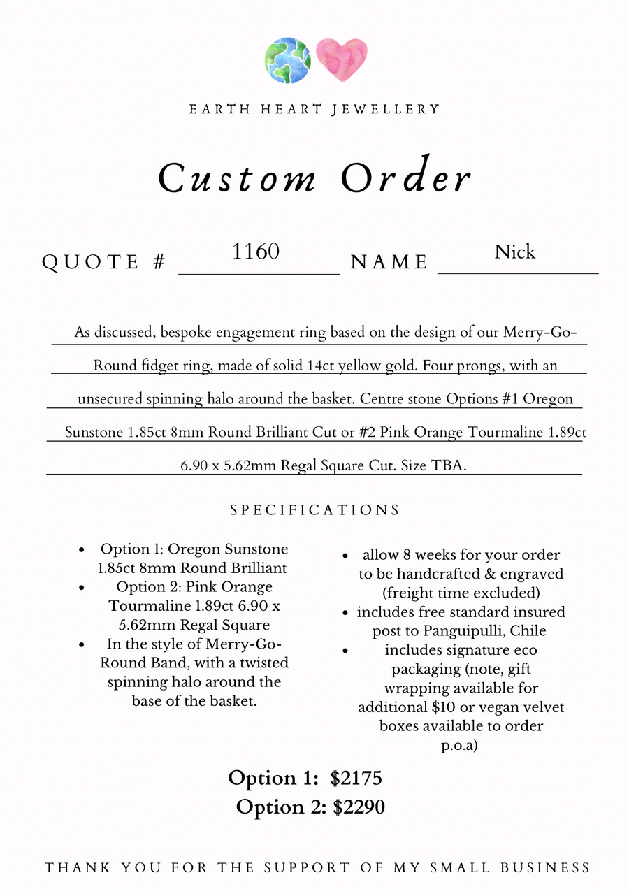 Custom Order #1160 Nick