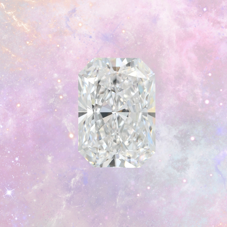 Diamond on a pastel pink and purple gradient background