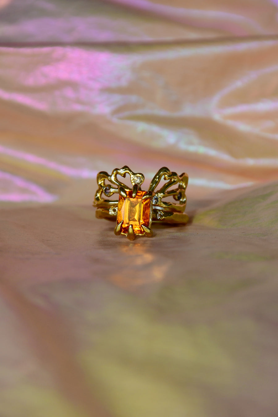 Molten Amber Band | Gold Citrine Ring | Size Q / 8.25 (OOAK & Ready to Ship)