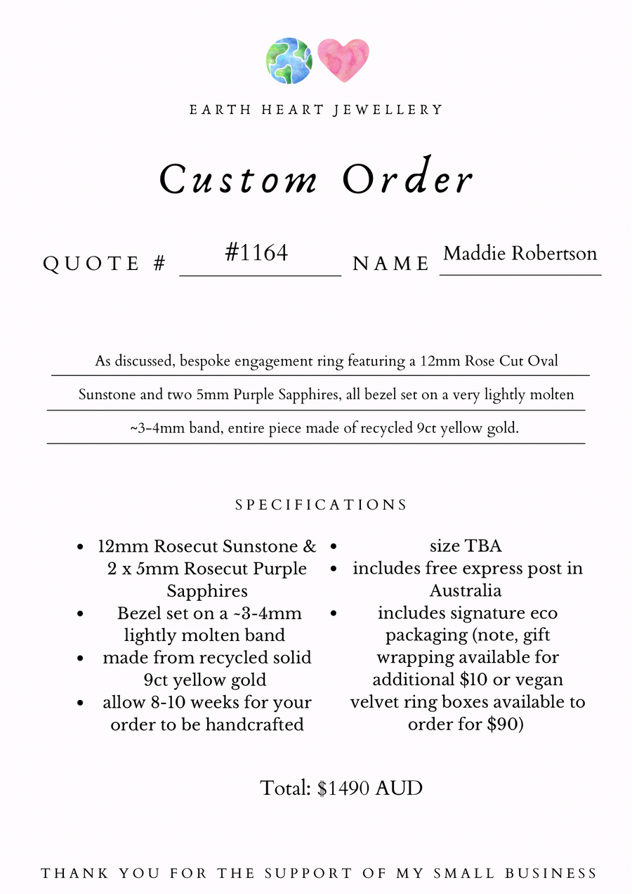 Custom Order #1164 Maddie Robertson