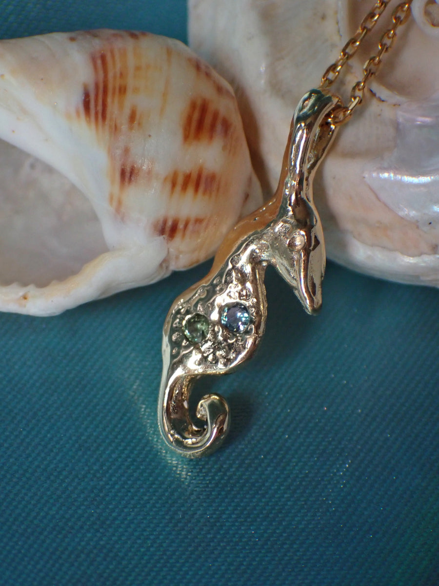 Seahorse Pendant | Gold or Silver Seahorse Inspired Necklace (Made to Order)