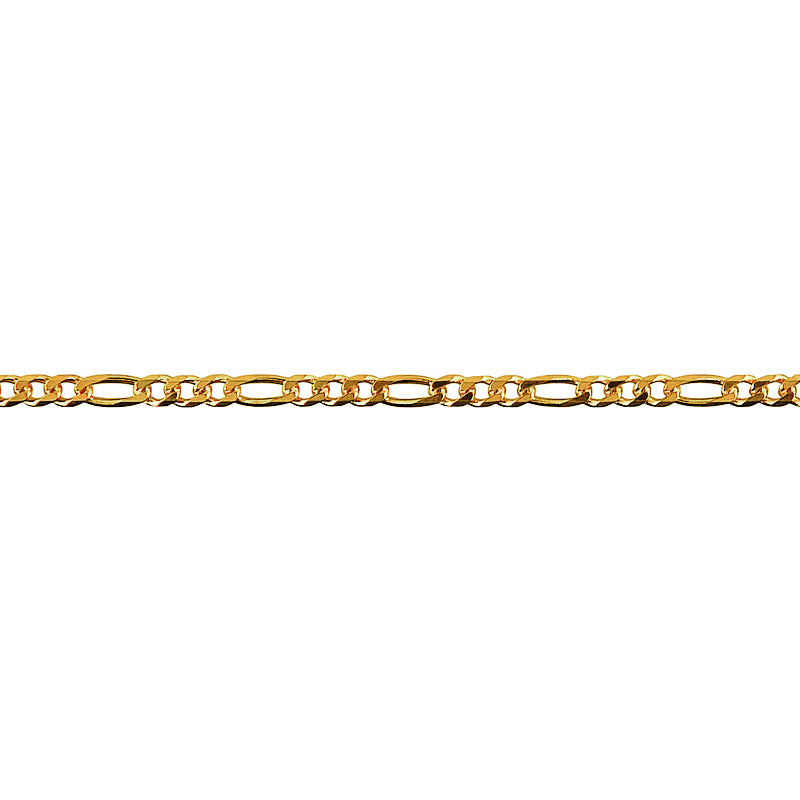 Gold 3:1 Figaro Chain on white background