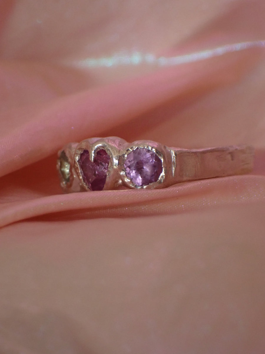 The Fig Ring | Silver Alexandrite + Sapphire Ring | Size 7 / N 1/2 (OOAK + Ready to Ship)