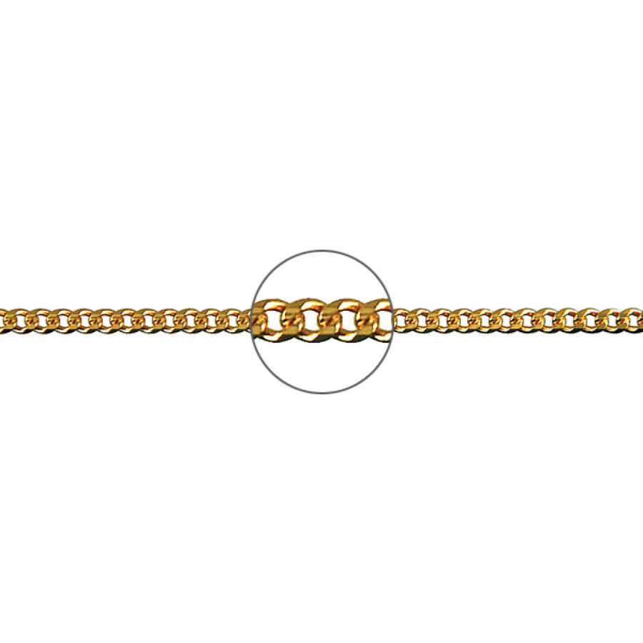 Gold chain on a white background with zoom