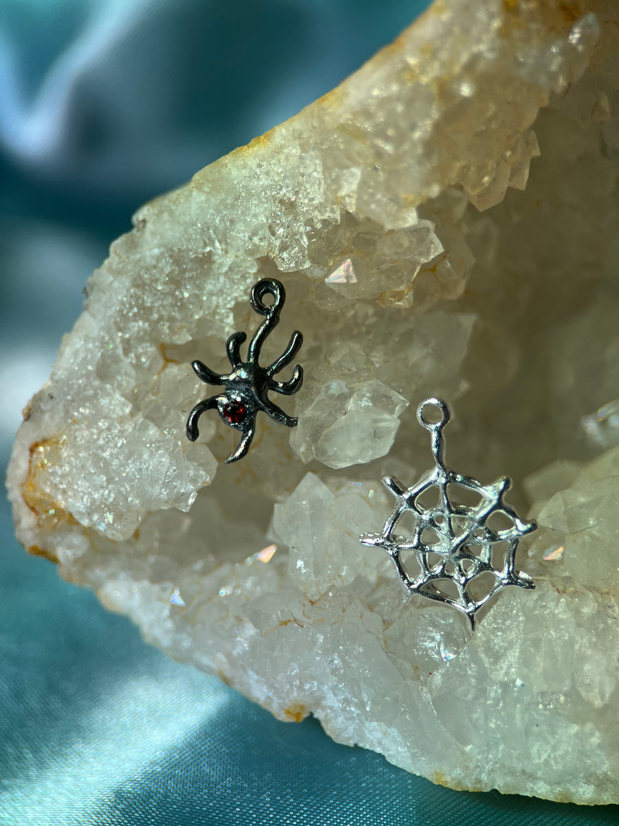 Spooky Season Hoops | Cobweb & Spider Earrings