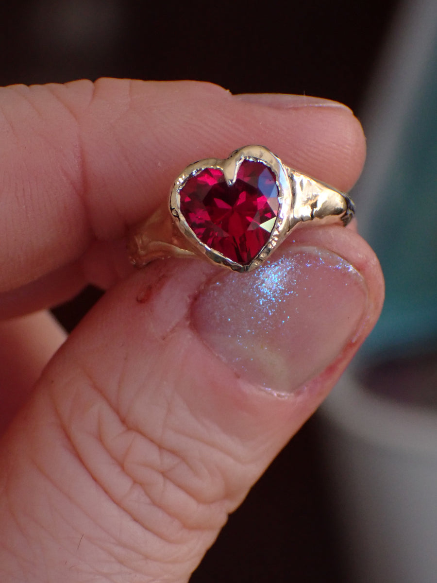 Sweetheart XL Ring | Personalised Love Heart Ring (Made to Order)