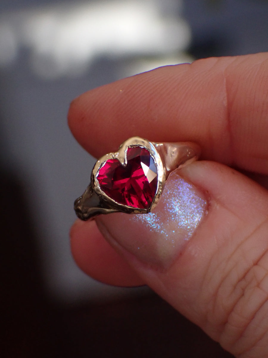 Sweetheart XL Ring | Personalised Love Heart Ring (Made to Order)