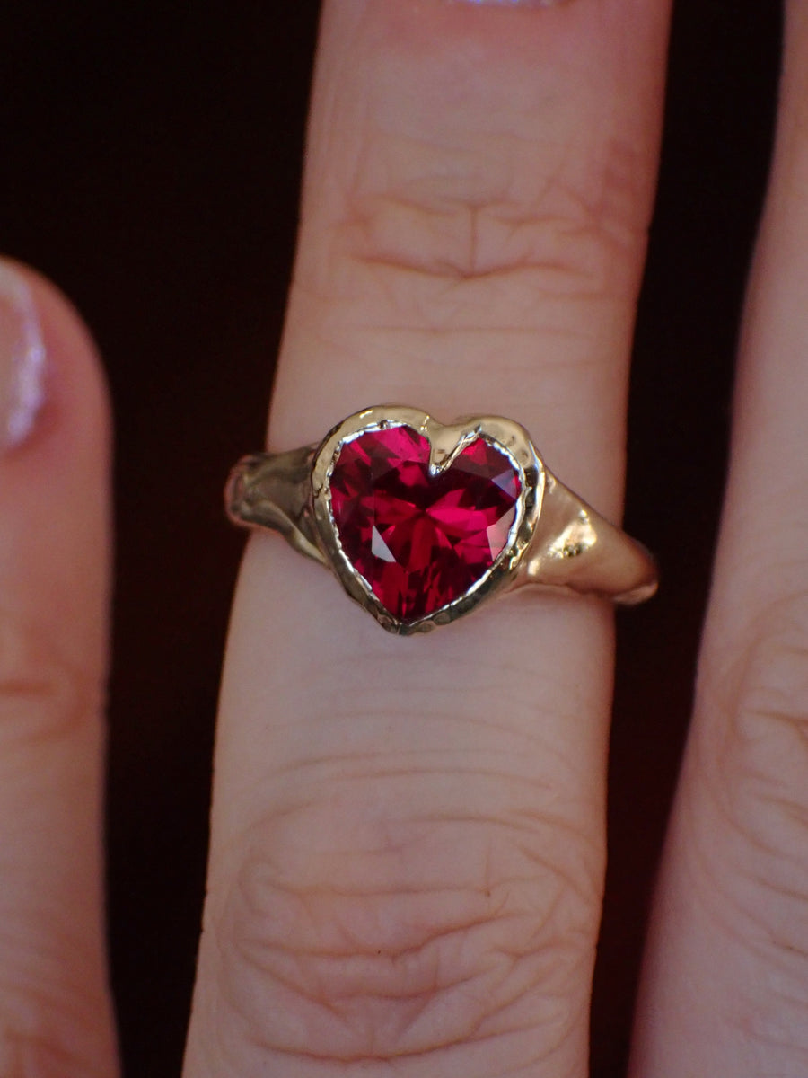Sweetheart XL Ring | Personalised Love Heart Ring (Made to Order)