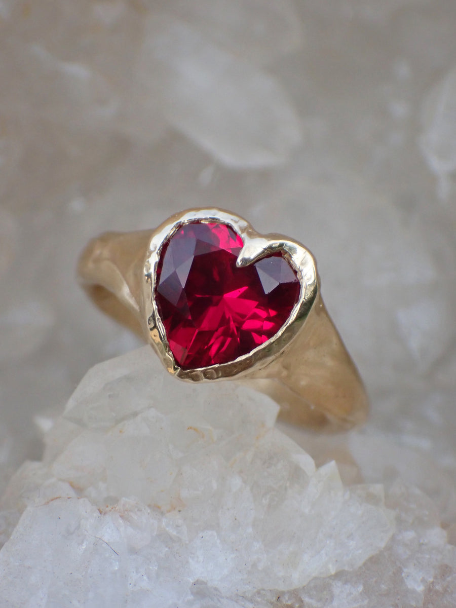Sweetheart XL Ring | Personalised Love Heart Ring (Made to Order)