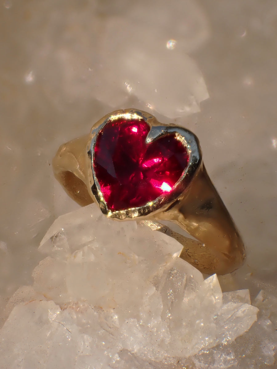 Sweetheart XL Ring | Personalised Love Heart Ring (Made to Order)