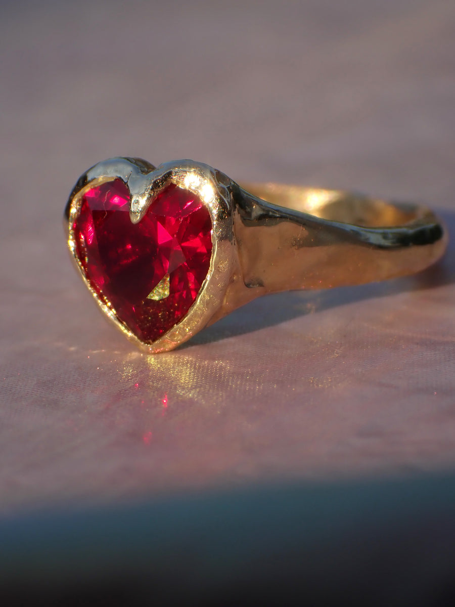 Sweetheart XL Ring | Personalised Love Heart Ring (Made to Order)