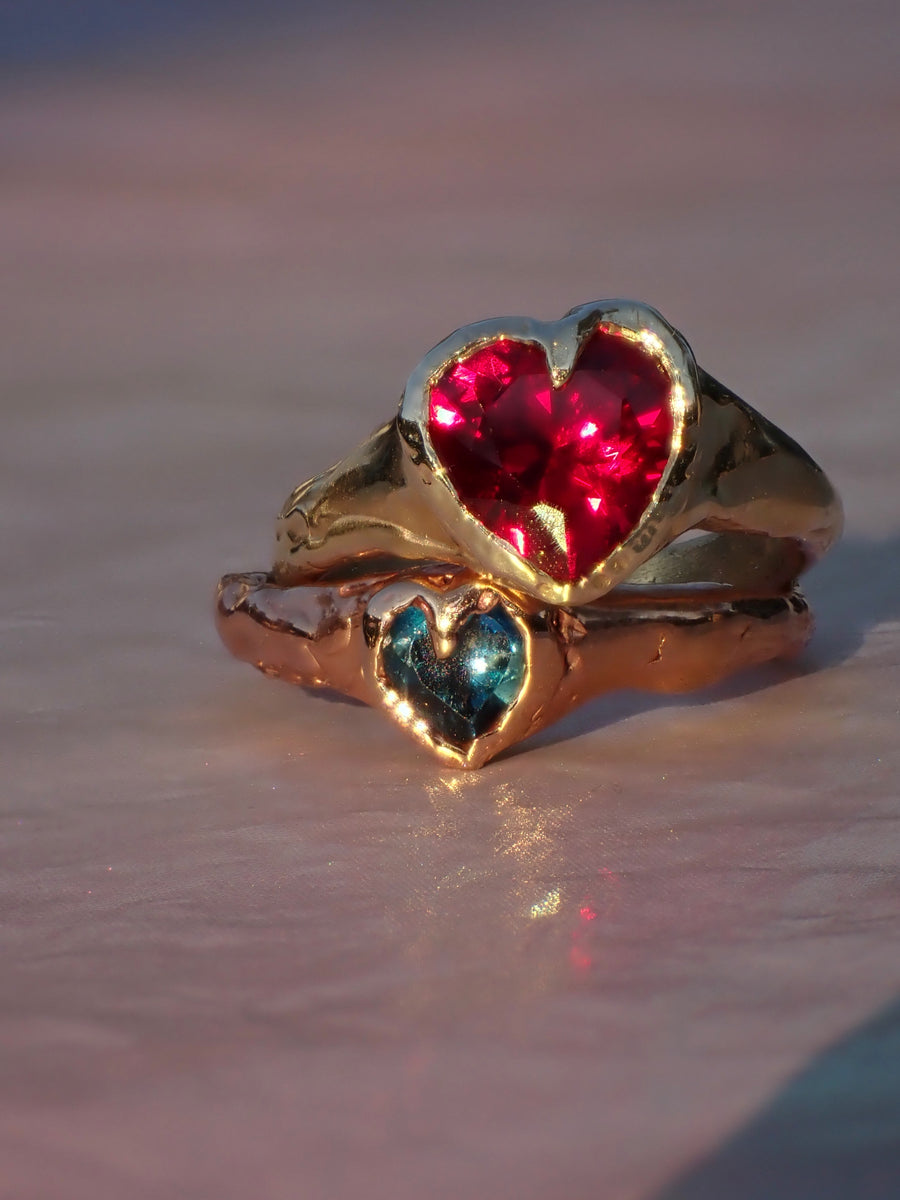 Sweetheart XL Ring | Personalised Love Heart Ring (Made to Order)