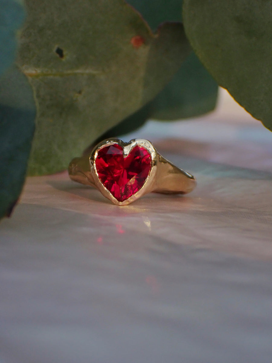 Sweetheart XL Ring | Personalised Love Heart Ring (Made to Order)