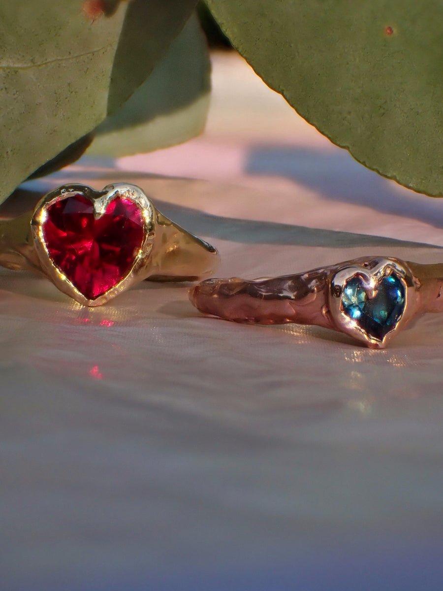 Sweetheart XL Ring | Personalised Love Heart Ring (Made to Order)