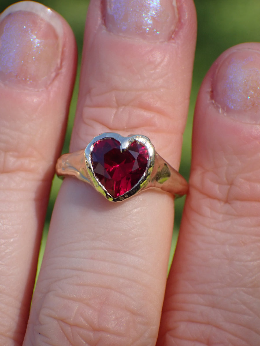 Sweetheart XL Ring | Personalised Love Heart Ring (Made to Order)