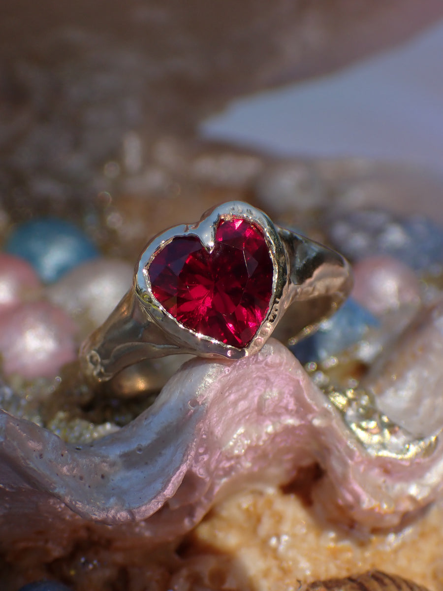 Sweetheart XL Ring | Personalised Love Heart Ring (Made to Order)