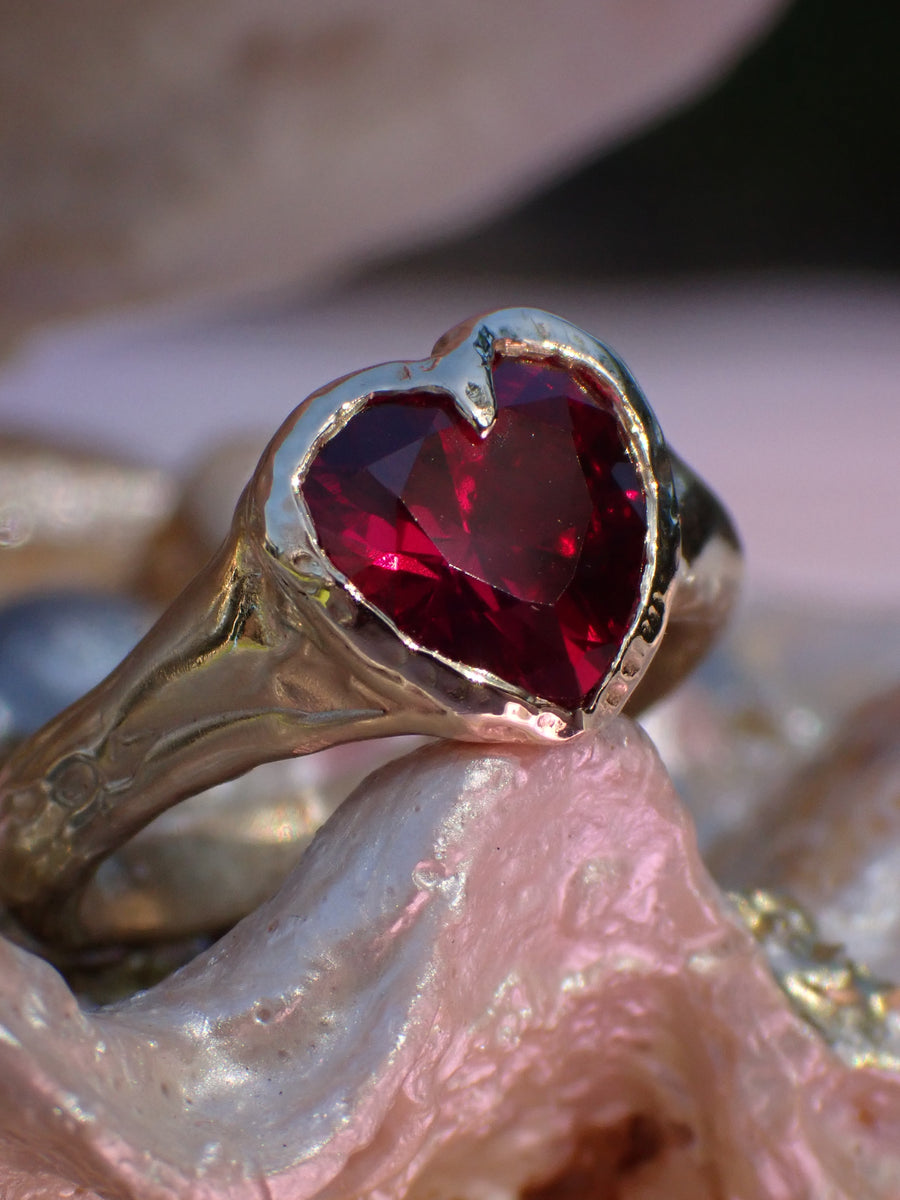 Sweetheart XL Ring | Personalised Love Heart Ring (Made to Order)