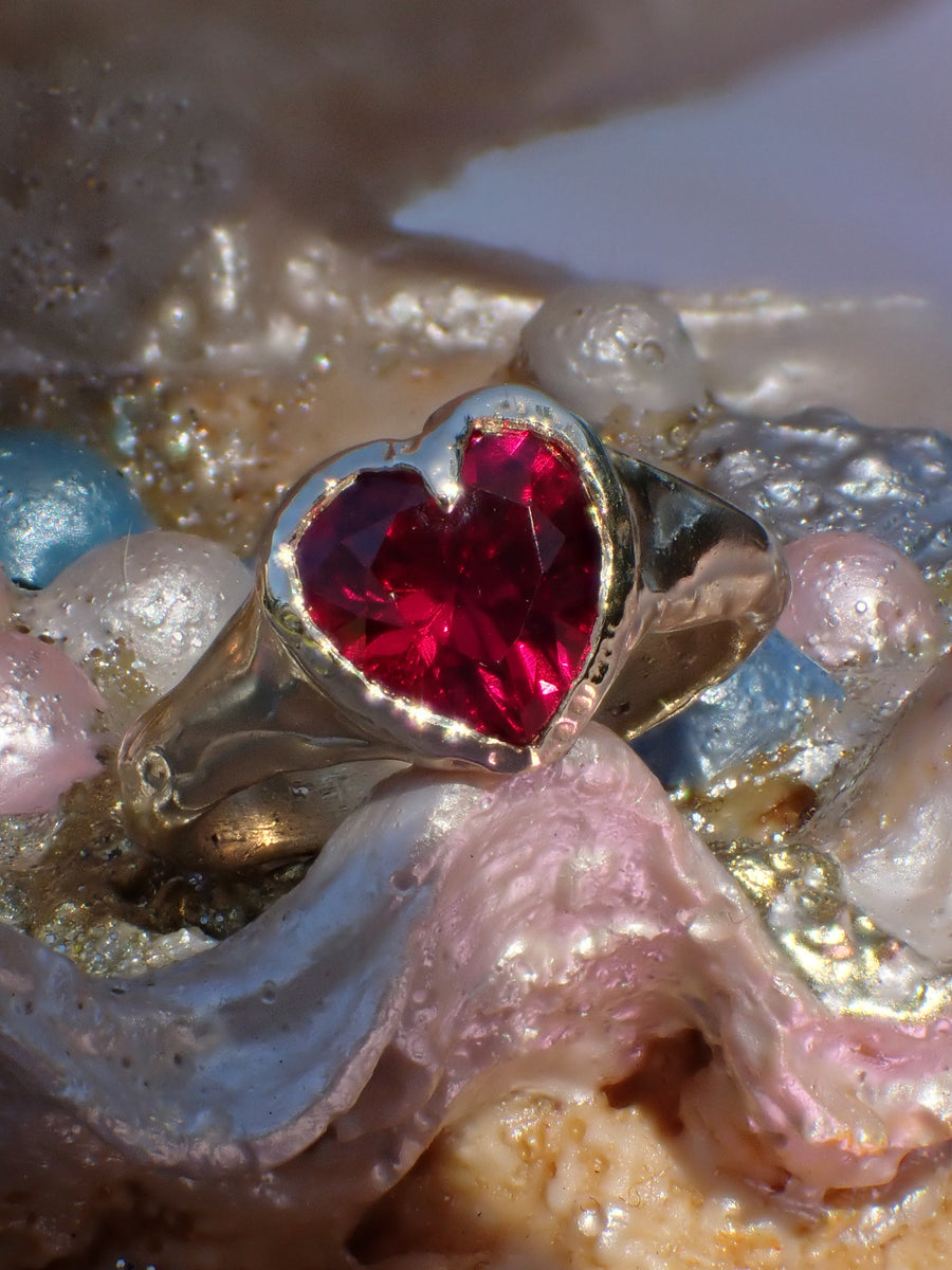 Sweetheart XL Ring | Personalised Love Heart Ring (Made to Order)