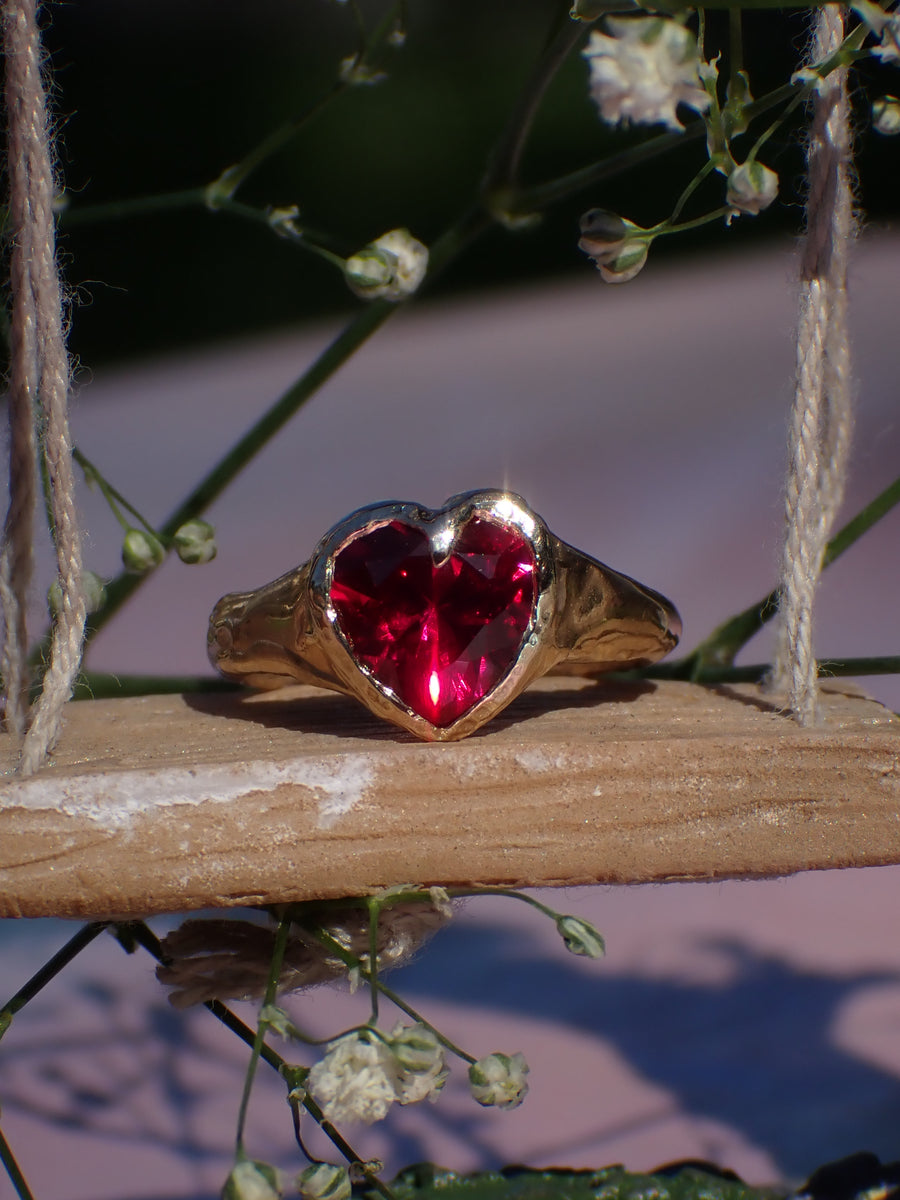 Sweetheart XL Ring | Personalised Love Heart Ring (Made to Order)