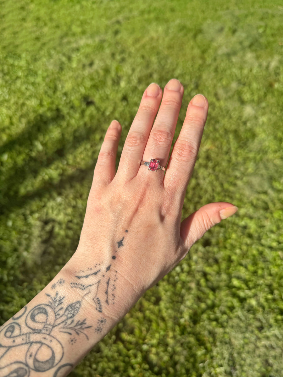 Marshmallow Band | Silver Pink Tourmaline Ring | Size 8 / P 1/2 (OOAK & Ready to Ship)