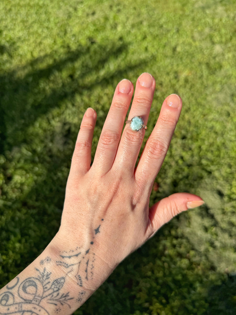 Caribbean Ring | Silver Larimar Ring | Size 6 / L 1/2 (OOAK & Ready to Ship)