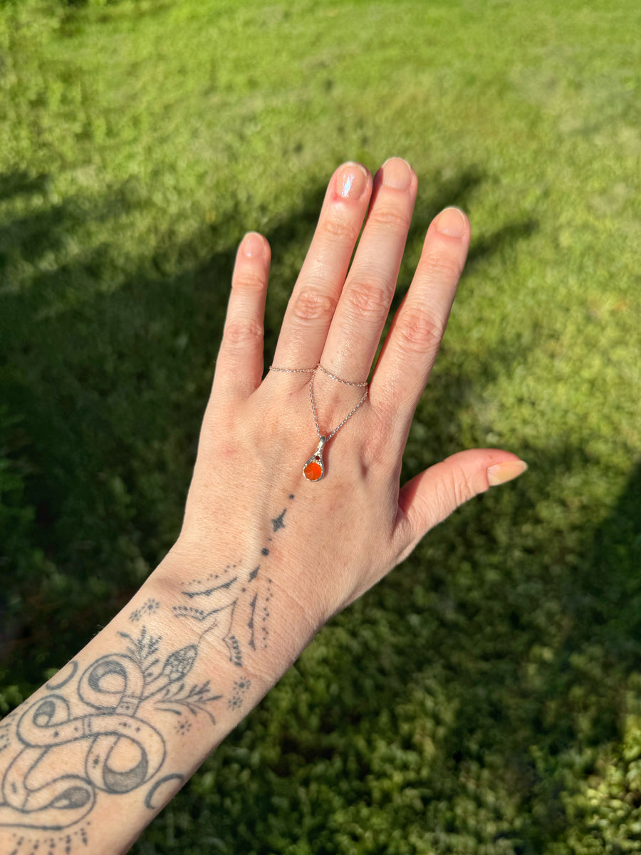 Mandarin Pendant | Silver Carnelian & Garnet Necklace (OOAK & Ready to Ship)