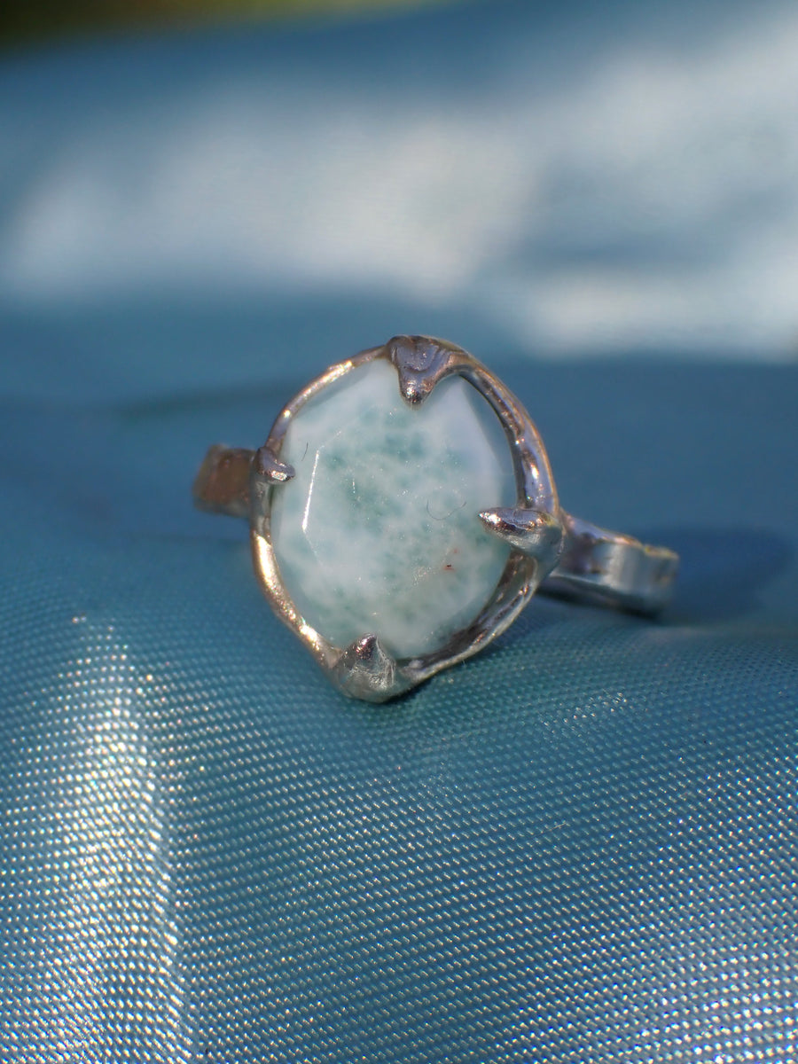 Caribbean Ring | Silver Larimar Ring | Size 6 / L 1/2 (OOAK & Ready to Ship)