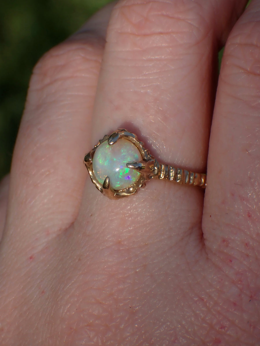 Celestial Tide Ring | Gold Opal Ring | Size 8 / P 1/2 (OOAK & Ready to Ship)