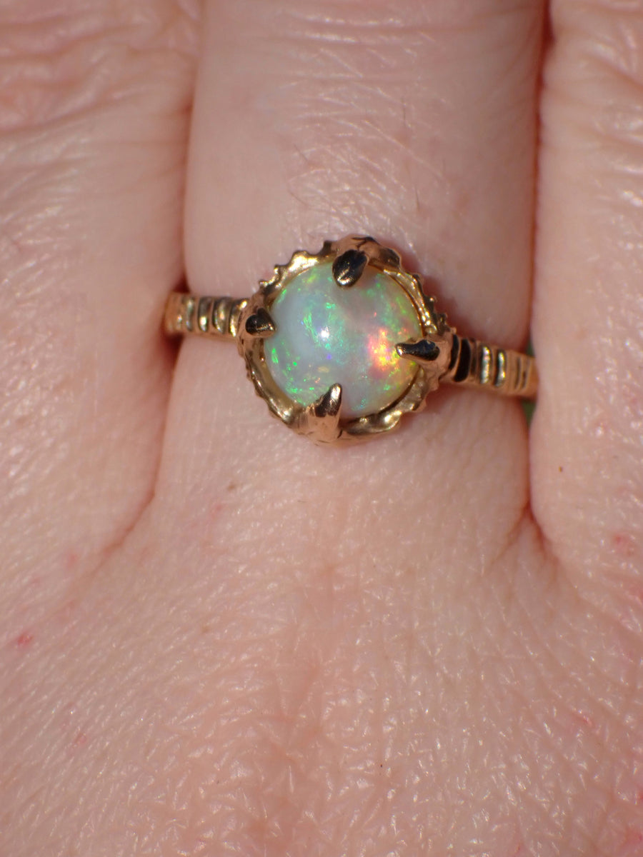 Celestial Tide Ring | Gold Opal Ring | Size 8 / P 1/2 (OOAK & Ready to Ship)