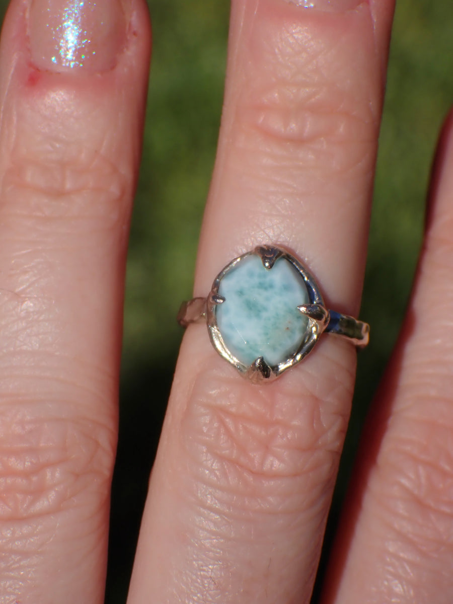 Caribbean Ring | Silver Larimar Ring | Size 6 / L 1/2 (OOAK & Ready to Ship)