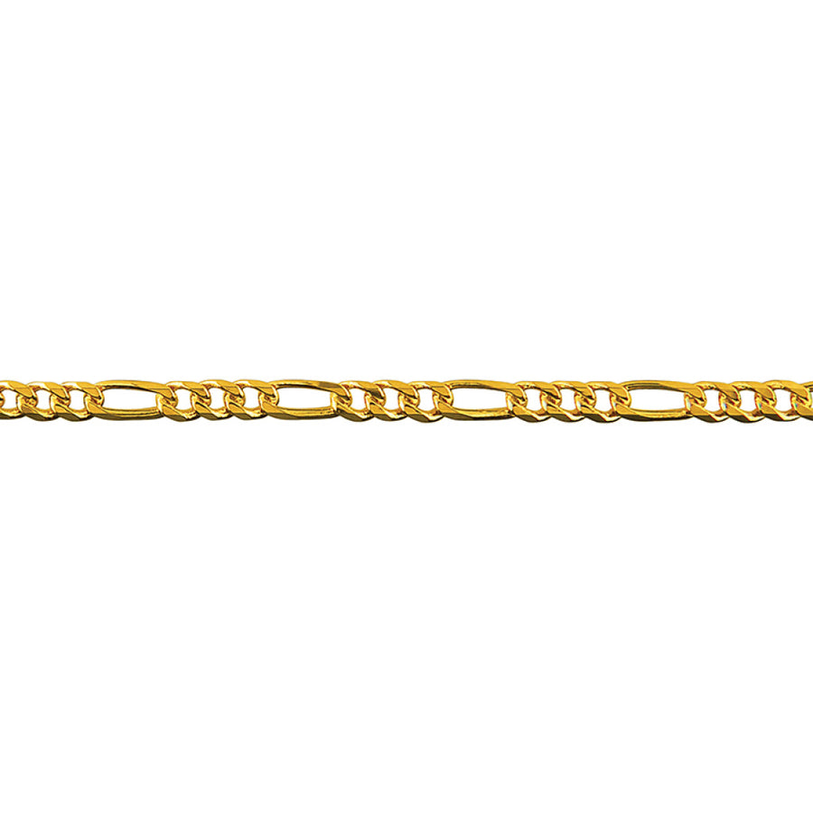 Beveled Figaro Bracelet | Gold Chain Bracelet