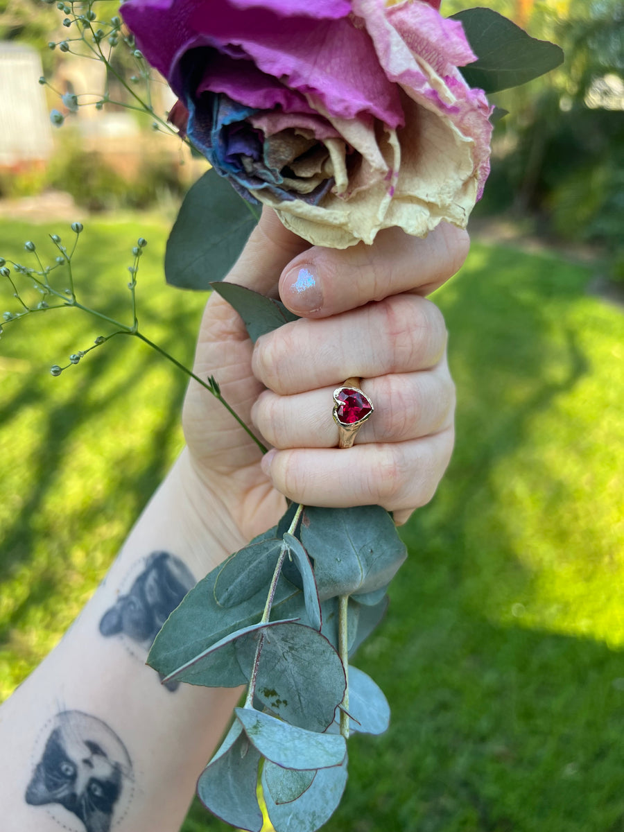 Sweetheart XL Ring | Personalised Love Heart Ring (Made to Order)